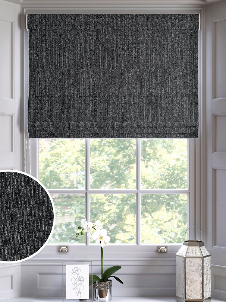 Black Glittery Made To Measure Roman Blind - Image 1 of 6