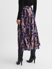 Reiss Black Katia Abstract Floral Slip Skirt - Image 5 of 5
