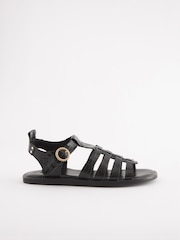 Schwarz - Forever Comfort® Römersandalen aus Leder mit runder Spitze - Bild 3 von 6