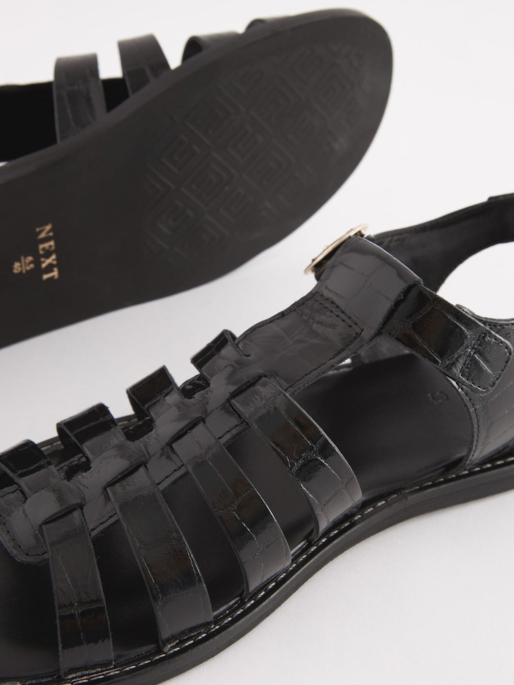 Schwarz - Forever Comfort® Römersandalen aus Leder mit runder Spitze - Bild 6 von 6 Schwarz - Forever Comfort® Römersandalen aus Leder mit runder Spitze - Bild 6 von 6