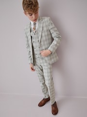 Grey Check Jacket Skinny Fit Suit (12mths-16yrs) - Image 5 of 9