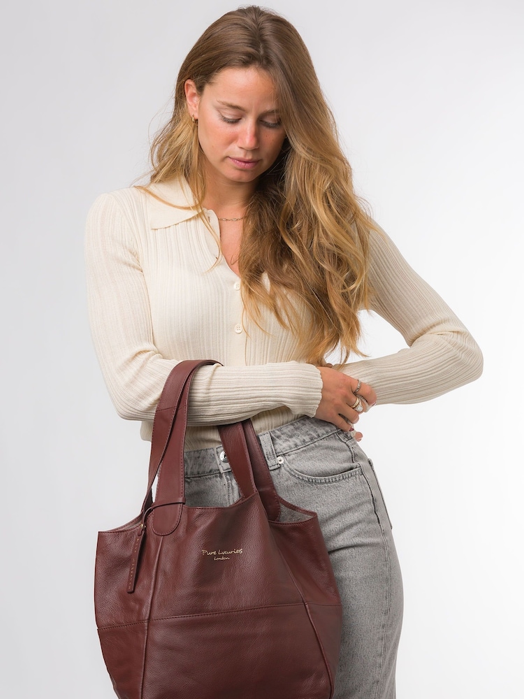 Pure Luxuries London Freer Leather Tote Bag - Image 1 of 6
