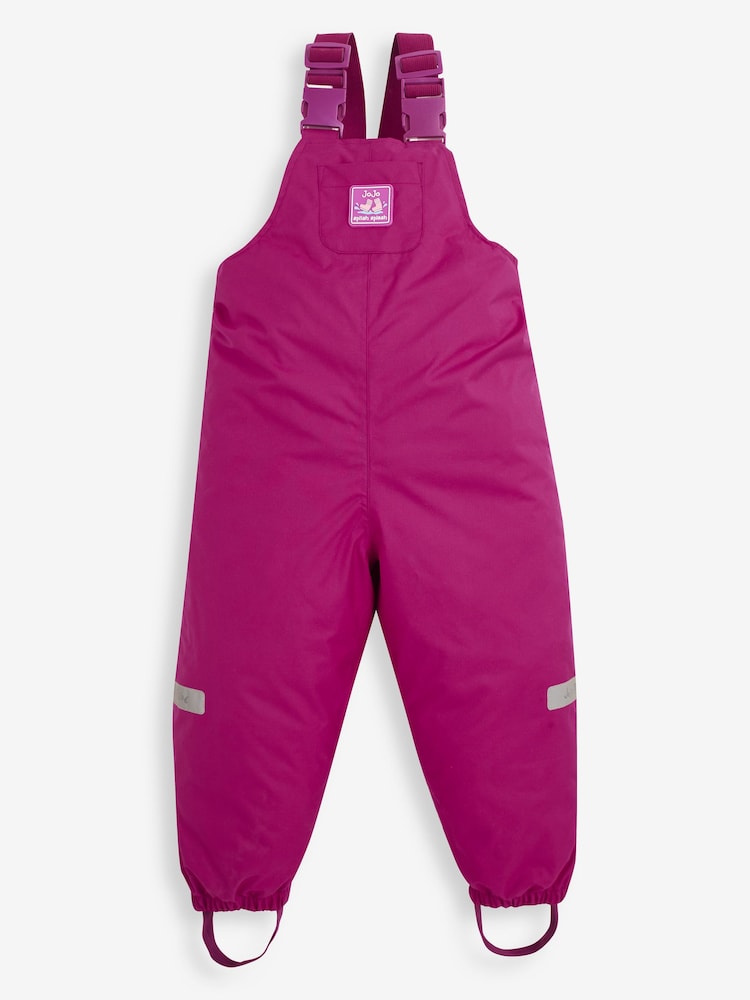 JoJo Maman Bébé Berry Pink Pack-Away Waterproof Dungarees - Image 1 of 3