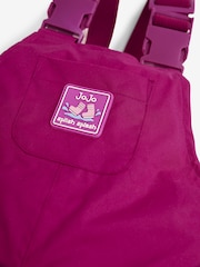 JoJo Maman Bébé Berry Pink Pack-Away Waterproof Dungarees - Image 2 of 3