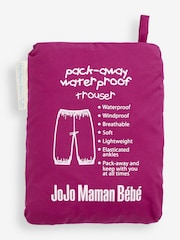 JoJo Maman Bébé Berry Pink Pack-Away Waterproof Dungarees - Image 3 of 3