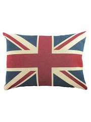 Evans Lichfield Red Union Jack 100% Cotton Cushion - Image 1 of 2