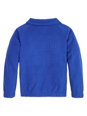 Tommy Hilfiger Blue Graphic Mock Neck Fleece Jumper - Image 2 of 3