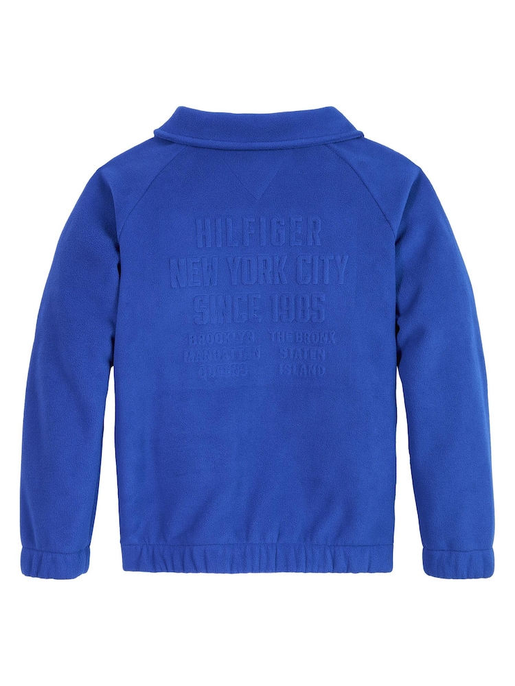 Tommy Hilfiger Blue Graphic Mock Neck Fleece Jumper - Image 2 of 3