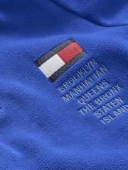 Tommy Hilfiger Blue Graphic Mock Neck Fleece Jumper - Image 3 of 3