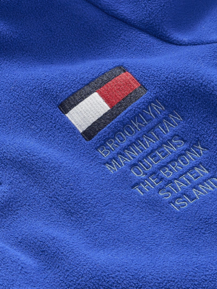 Tommy Hilfiger Blue Graphic Mock Neck Fleece Jumper - Image 3 of 3