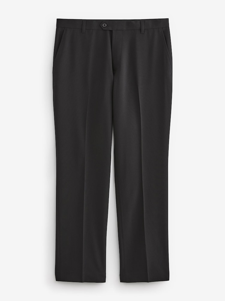 Black Machine Washable Plain Front Smart Trousers - Image 1 of 3