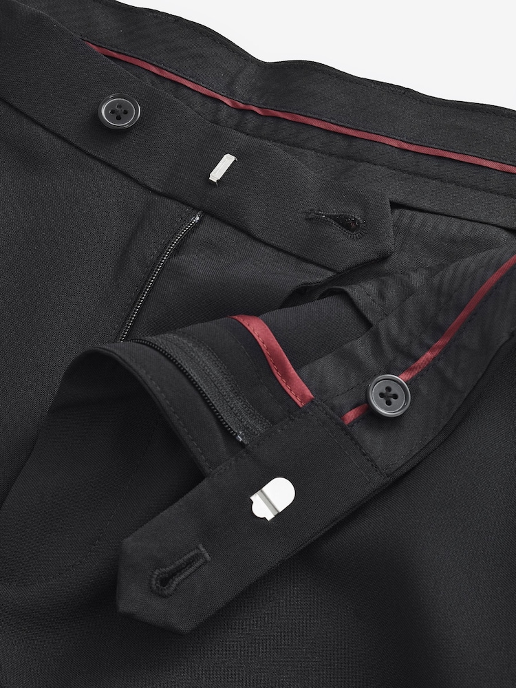 Black Machine Washable Plain Front Smart Trousers - Image 2 of 3