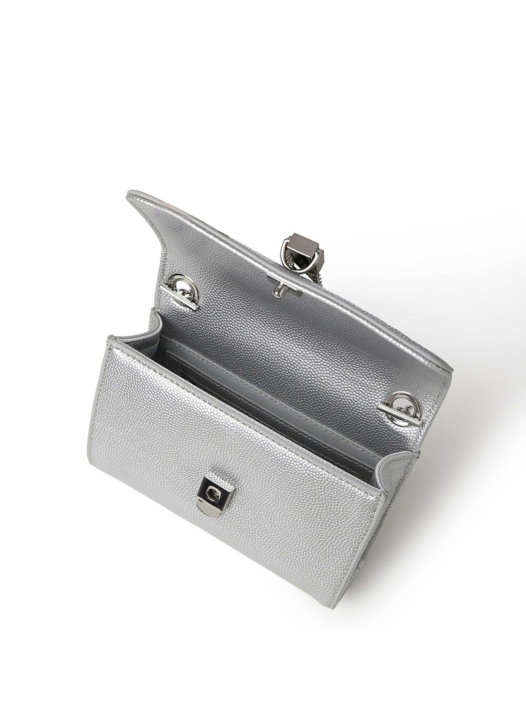 Silver valentino clutch top