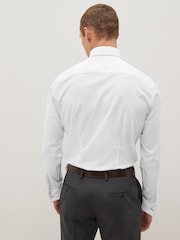White Slim Fit Double Cuff Easy Care Oxford Shirt - Image 2 of 6