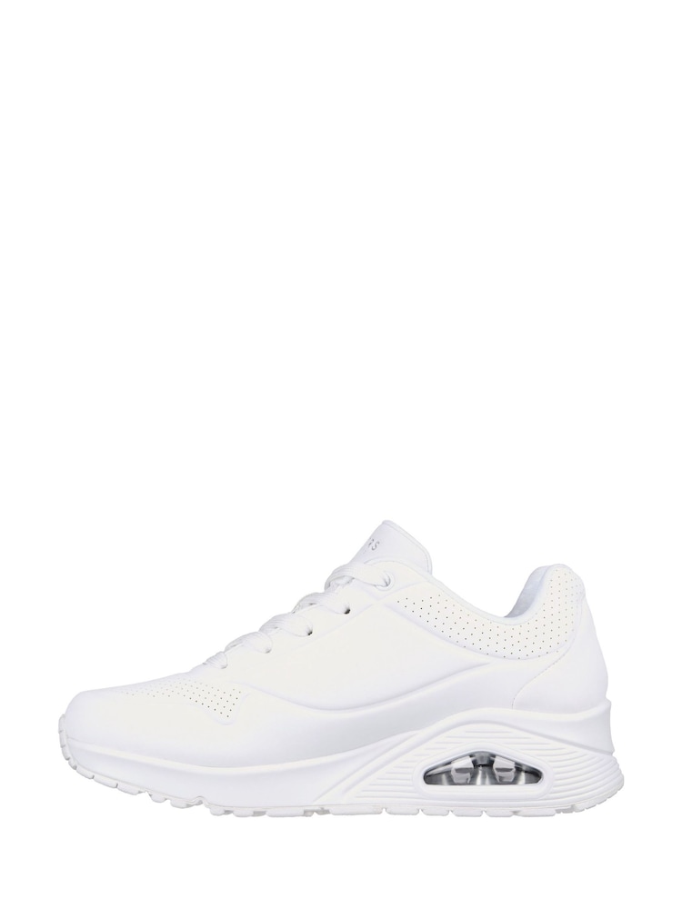 Skechers White light Womens Standard Fit Uno Trainers - Image 2 of 5