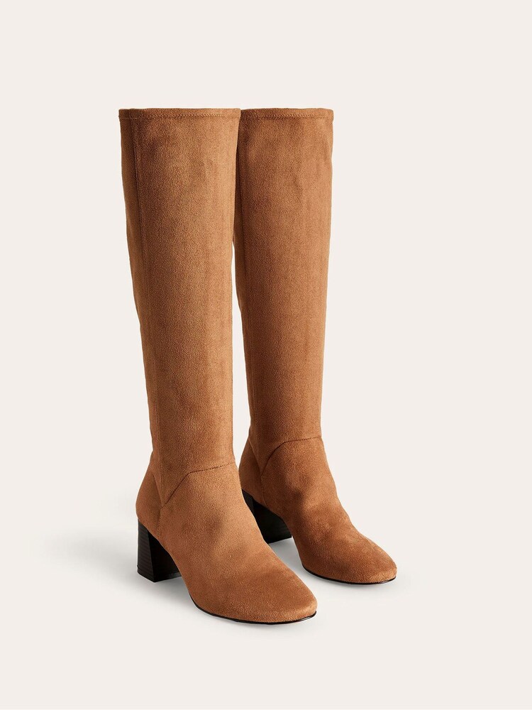 Boden Light Brown Heeled Stretch Knee High Boots - Image 4 of 4 Boden Light Brown Heeled Stretch Knee High Boots - Image 4 of 4