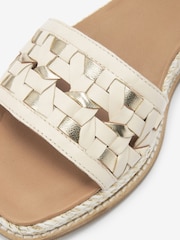 White Regular/Wide Fit Forever Comfort® Leather Platform Sandals with Woven Detail - Image 4 of 6