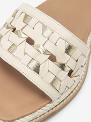 White Regular/Wide Fit Forever Comfort® Leather Platform Sandals with Woven Detail - Image 6 of 6
