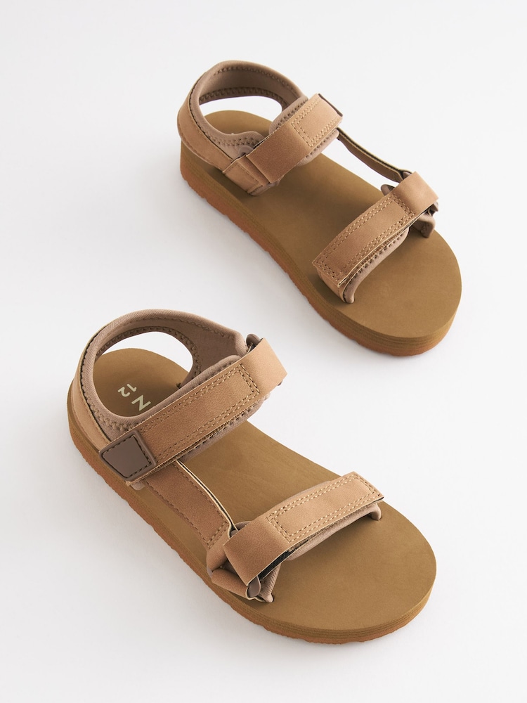 Tan Brown Strap Touch Fastening Trekker Sandals - Image 1 of 4