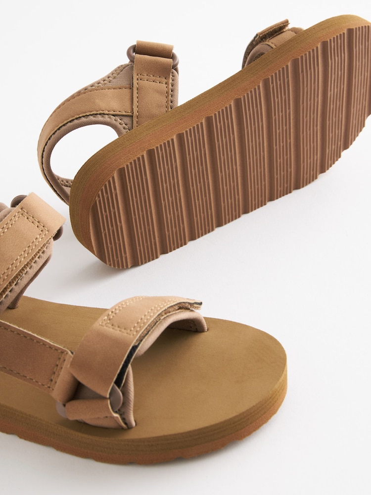 Tan Brown Strap Touch Fastening Trekker Sandals - Image 4 of 4
