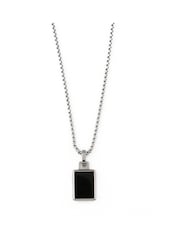 Orelia & Joe Silver Plated Black Oynx Tag Chain Necklace - Image 1 of 2