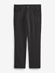 Black Jean Style Slim Fit Machine Washable Plain Front Smart Trousers - Image 6 of 8