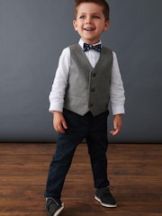 Grey Dogtooth Waistcoat, Shirt, Trousers & Bow Tie Set (3mths-9yrs) - Image 1 of 9