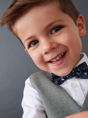 Grey Dogtooth Waistcoat, Shirt, Trousers & Bow Tie Set (3mths-9yrs) - Image 4 of 9