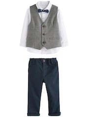 Grey Dogtooth Waistcoat, Shirt, Trousers & Bow Tie Set (3mths-9yrs) - Image 9 of 9