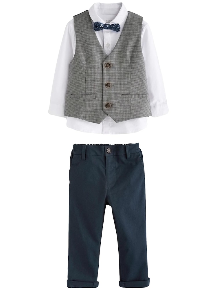 Grey Dogtooth Waistcoat, Shirt, Trousers & Bow Tie Set (3mths-9yrs) - Image 9 of 9