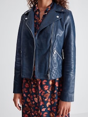 Sonder Studio Navy Premium Quilted Leather Jacket - Image 3 of 4