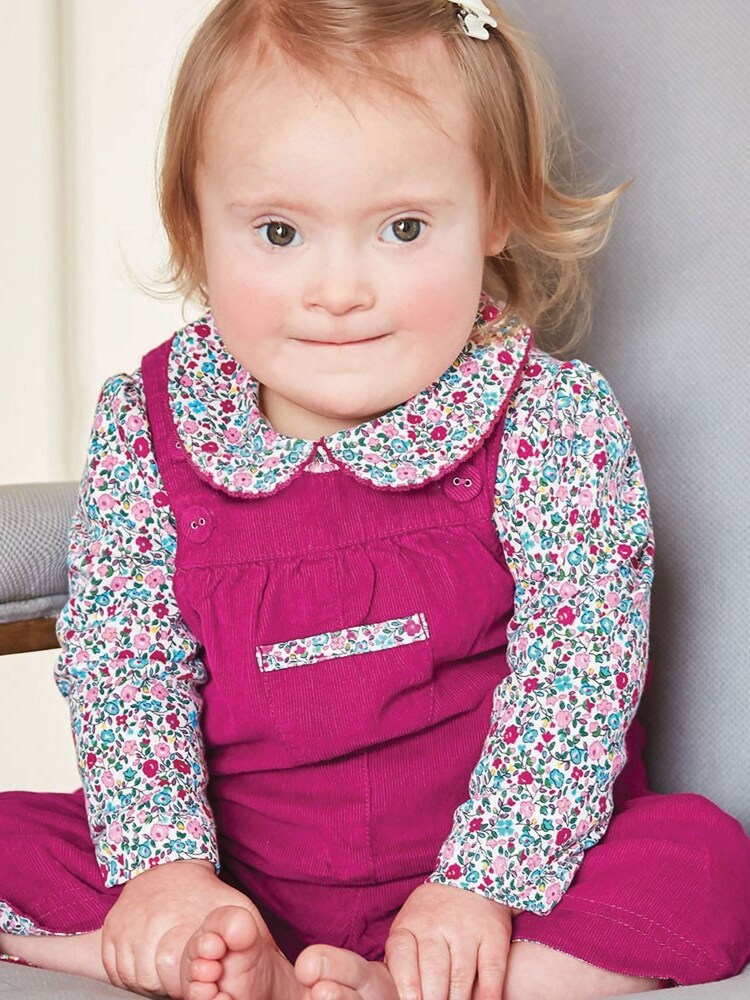 JoJo Maman Bébé Raspberry Pretty Cord Dungarees - Image 1 of 3