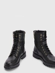 Tommy Hilfiger Buckle Lace-Up Black Boots - Image 3 of 5