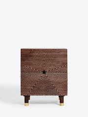 Rockett St George Natural Starburst Mango Wood 2 Drawer Bedside Table - Image 4 of 8
