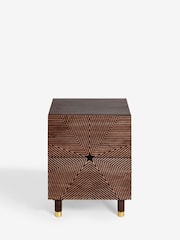 Rockett St George Natural Starburst Mango Wood 2 Drawer Bedside Table - Image 7 of 8
