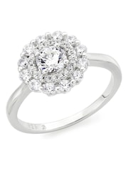 Beaverbrooks Sterling Silver Cubic Zirconia Double Halo Ring - Image 1 of 5