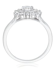 Beaverbrooks Sterling Silver Cubic Zirconia Double Halo Ring - Image 3 of 5