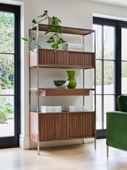 Jasper Conran London Brown Belgrave Walnut Shelving Unit - Image 1 of 5
