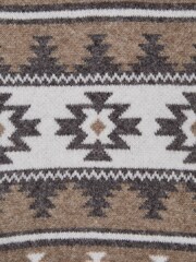 Reiss Toast Melange Peak Senior Navajo-Jacquard Wool Blend Jumper - Image 6 of 6