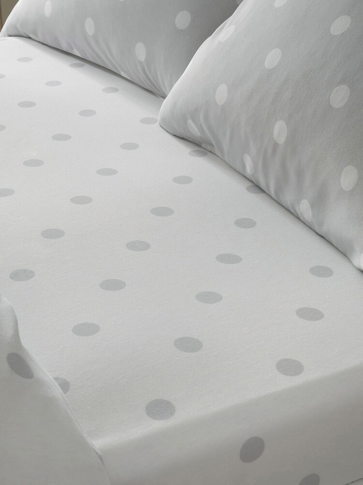 Catherine Lansfield Brushed Spot Reversible Fitted Sheet - Imaginea 1 din 2