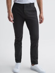 Reiss Charcoal Pitch Washed Slim Fit Chinos - Image 3 of 6