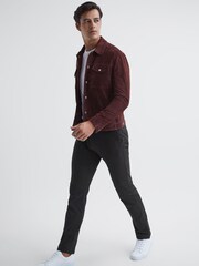 Reiss Charcoal Pitch Washed Slim Fit Chinos - Image 6 of 6