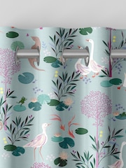 Sara Miller Pale Blue Riverbank Tales Made To Measure 100% Cotton Curtains - Image 7 of 9