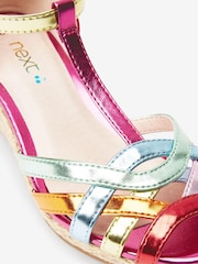 Rainbow Weave Strap Wedge Sandals - Image 5 of 8