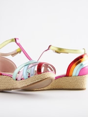 Rainbow Weave Strap Wedge Sandals - Image 7 of 8