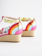 Rainbow Weave Strap Wedge Sandals - Image 8 of 8