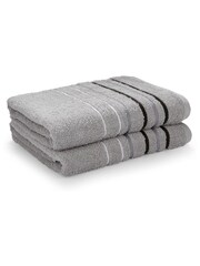 Catherine Lansfield Set of 2 Grey 100% Cotton Towels - Image 4 of 4