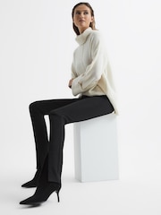 Reiss Black Caley Pointed Kitten Heel Suede Boots - Image 2 of 7