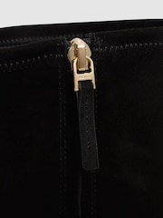 Reiss Black Caley Pointed Kitten Heel Suede Boots - Image 6 of 7