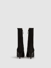 Reiss Black Caley Pointed Kitten Heel Suede Boots - Image 7 of 7